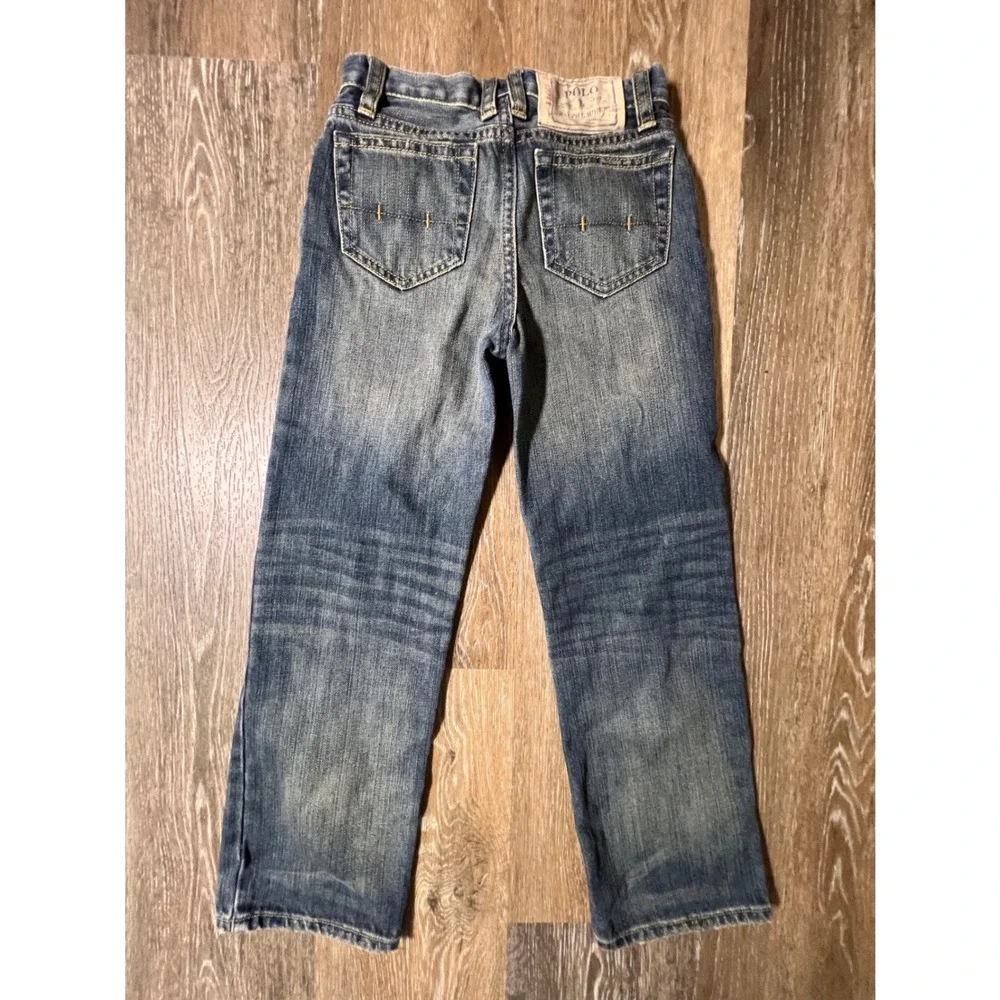 Polo Ralph Lauren Jeans Kids Size 7 Blue Excellent Straight Leg Faded Denim